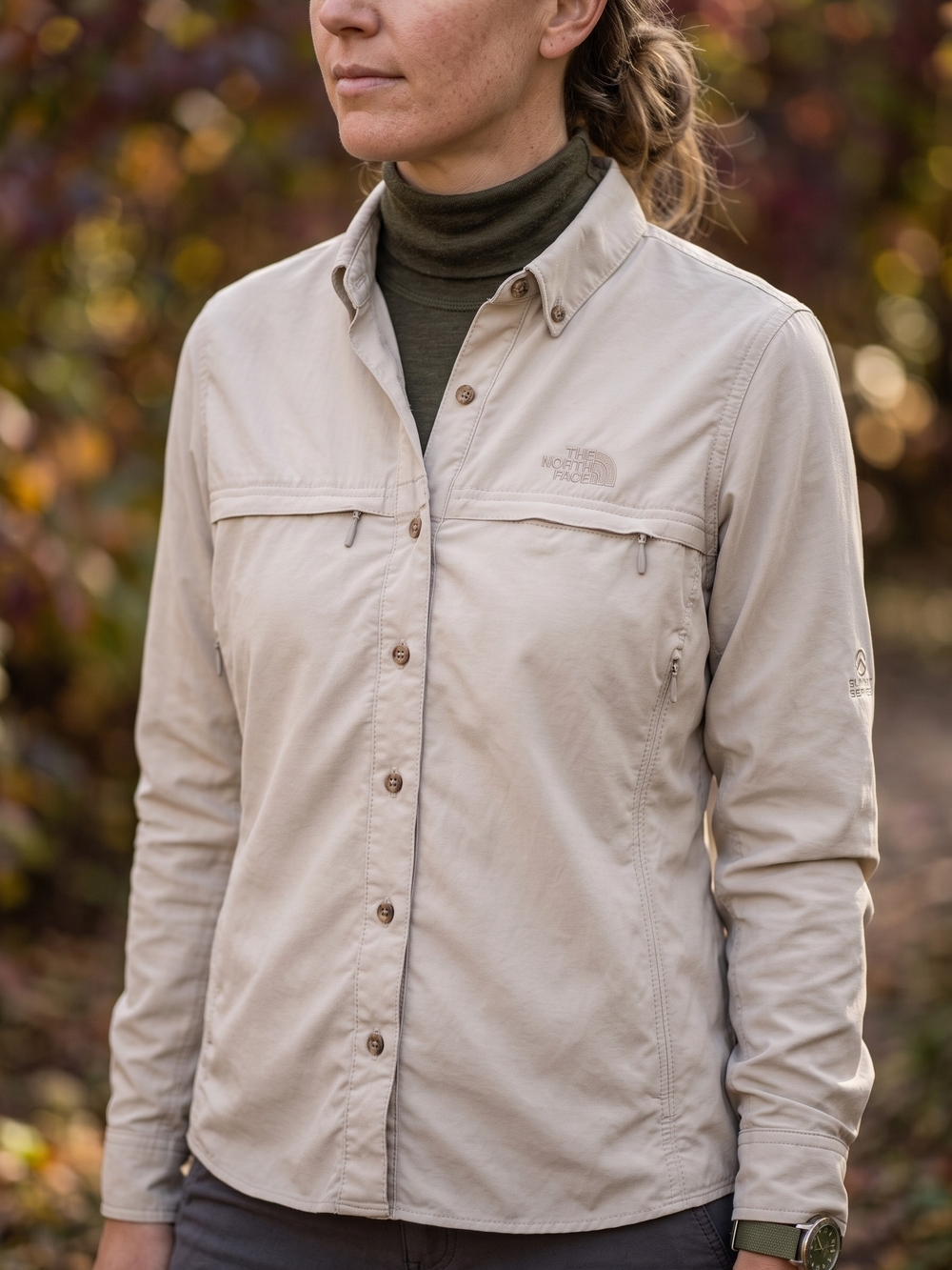 The North Face Summit Series Hiking Shirt Gorpcore Utility Trail Trekking Tan